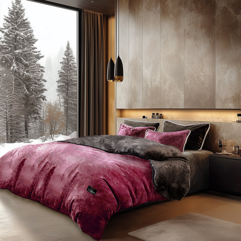 The Amorgos Premium Autumn Velvet Bedding Set